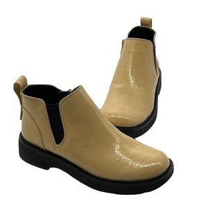 Franco Sarto Jellisa Booties Patent Chelsea Beige Solid Casual Womens Size 5